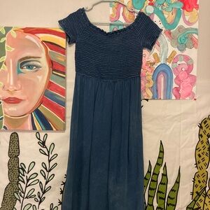 Old Navy Navy Blue Chambray maxi Dress